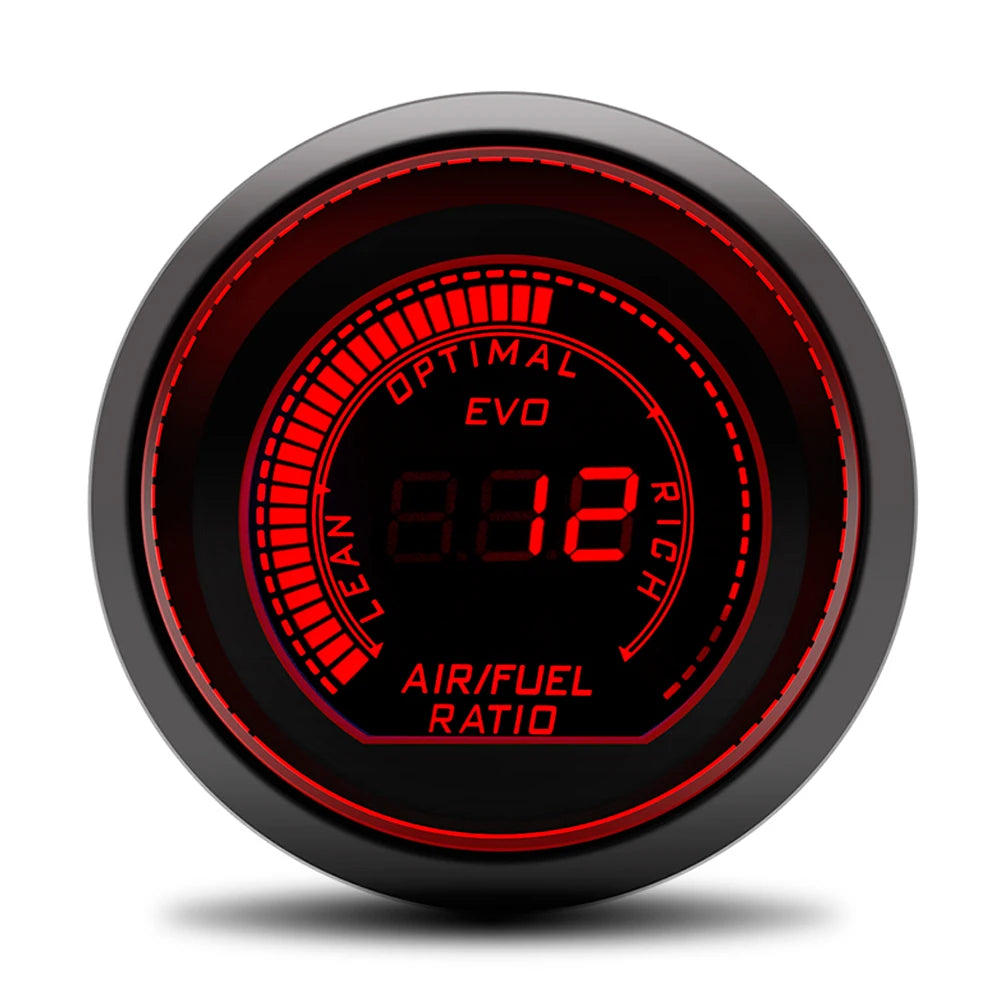 2" 52mm Air Fuel Ratio Gauge Blue/Red LED AFR Meter Display With Narrowband O2 Oxygen Sensor 0258006028 for Gasoline Racing Car