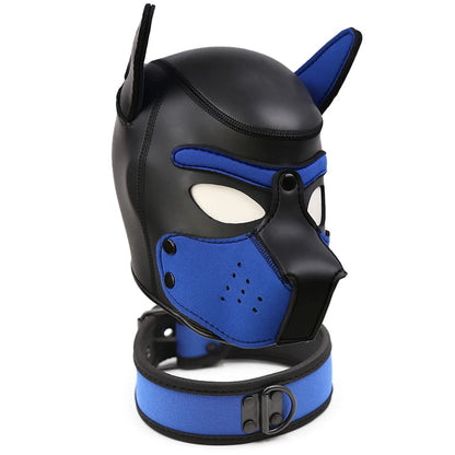 Party Masks Pup Puppy Play Dog Hood Sexy Neck Collar BDSM Bondage Kit Cosplay Full Head Ears Halloween Mask Sex Toy For Couples