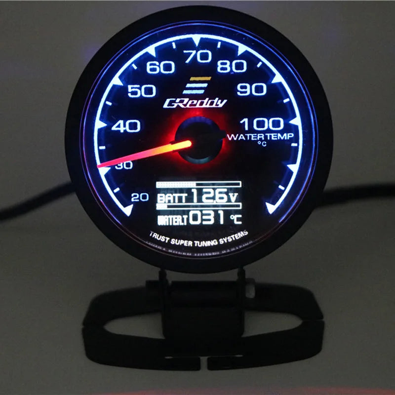 62mm GReddi  Water Temp Gauges LCD Digital Display Turbo Boost Oil Pressure Air Fuel Ratio Exhaust Fuel Volta Rpm Racing Meter