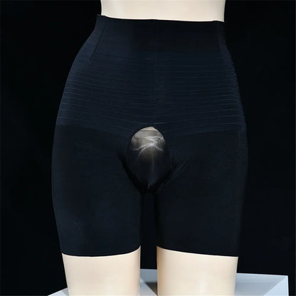 Sexy Men Slimming Panties High Waist Shaping Control Panties Compression Underwear Abdomen Belly Shaper Short Plus Size F24