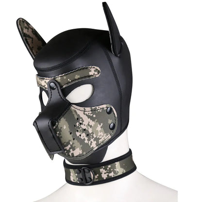 Party Masks Pup Puppy Play Dog Hood Sexy Neck Collar BDSM Bondage Kit Cosplay Full Head Ears Halloween Mask Sex Toy For Couples