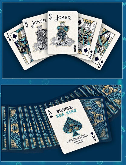 Bicycle Sea King Playing Cards USPCC Collectable Deck Poker Size Card Games Magic Trick Props for Magician