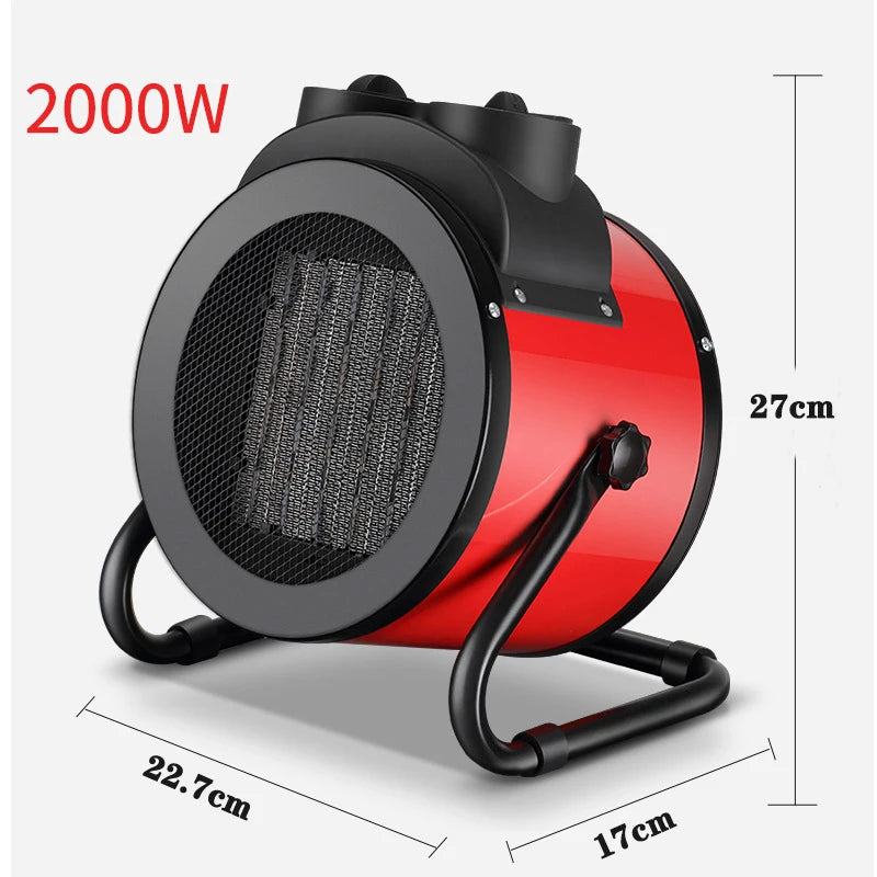 2000W Electric Room Heater Waterproof IPX4 Bathroom Mini Fan Warmer PTC Space Heaters With 3 Modes For Home Office Garage