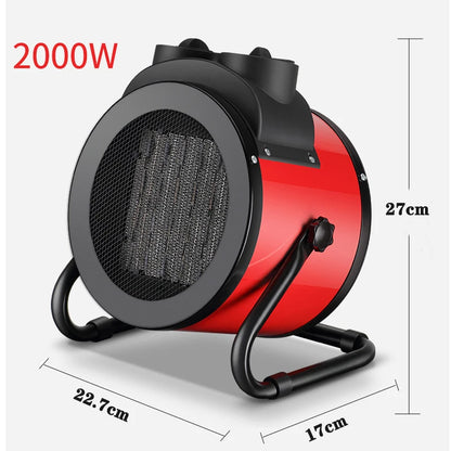 2000W Electric Room Heater Waterproof IPX4 Bathroom Mini Fan Warmer PTC Space Heaters With 3 Modes For Home Office Garage