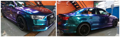 Premium Gloss Chameleon Pearl Glitter Metallic Green purple Vinyl Car Wrap Foil With Air Release Diamond Car Sticker Decal