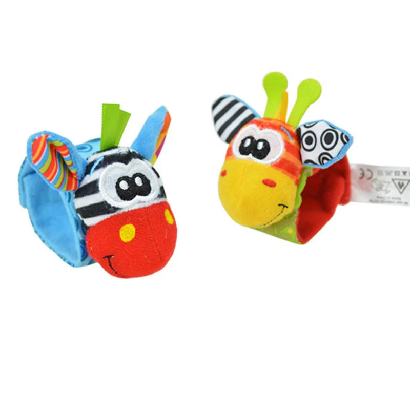 0-12 Months Baby Rattles Cartoon Baby Toys Children Infant Newborn Toys Soft Plush Sock Baby Rattle Toy Wrist Strap Baby Socks