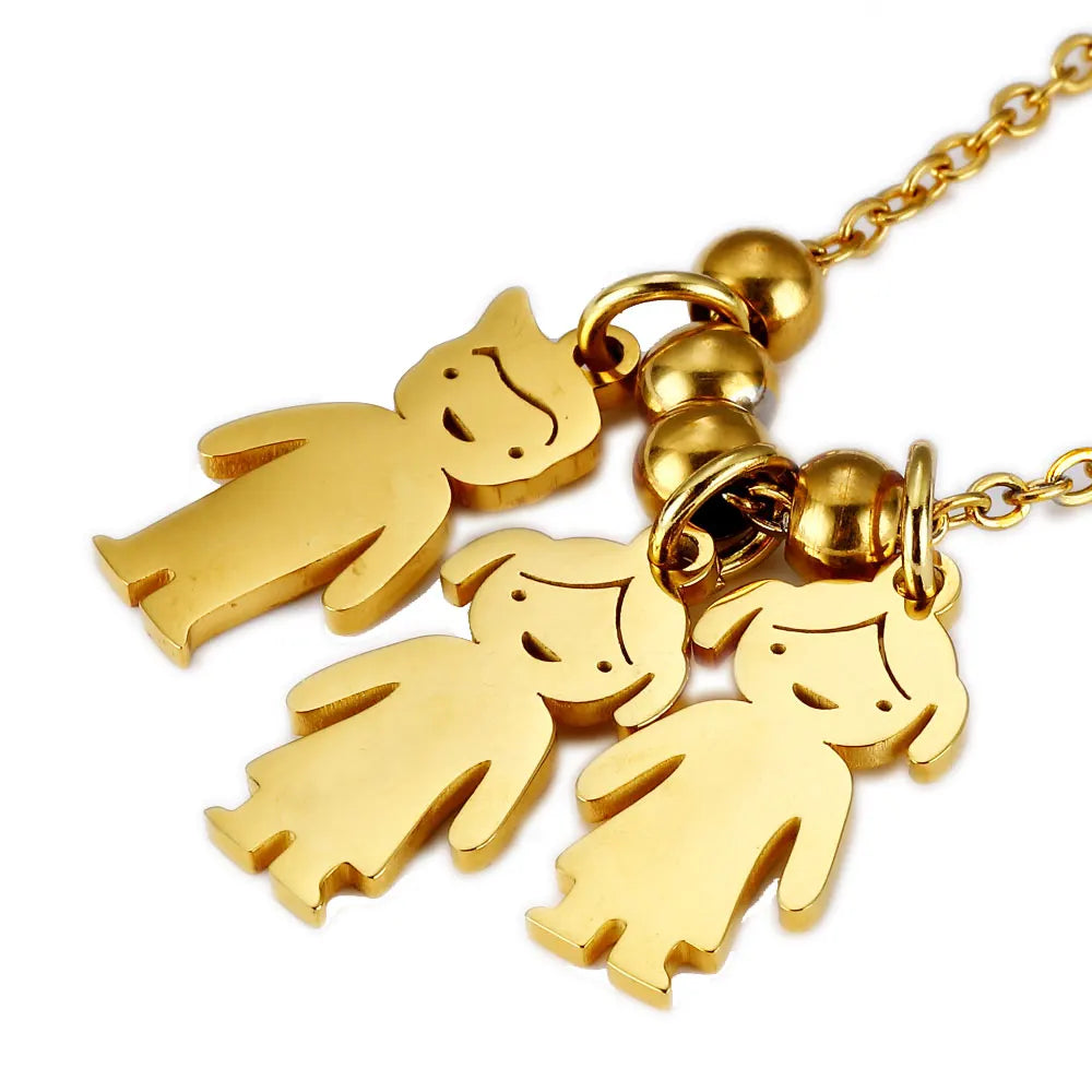 MaiLun Personalized Names Kids Pendant Necklace  Jewelry Gift for Mother's Day Wholesale Stainless Steel Necklace