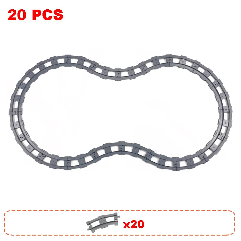 Rail Transport Big Size Building Blocks Creative Track Accessories Assemble Toys For Children Bricks Compatible City Train Set