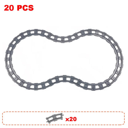 Rail Transport Big Size Building Blocks Creative Track Accessories Assemble Toys For Children Bricks Compatible City Train Set
