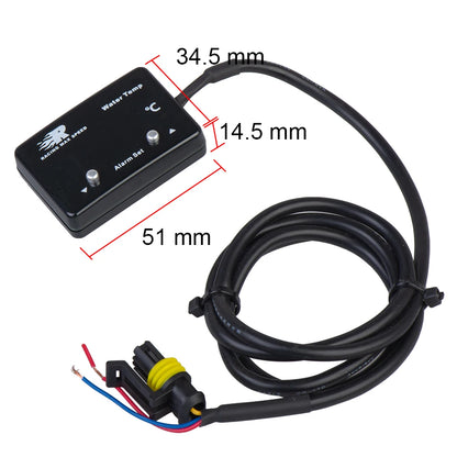 12v Dc Auto digital water temp Meter red display Square water temperature gauge Skyline WRX Evo MPS with 1/8 npt sensor