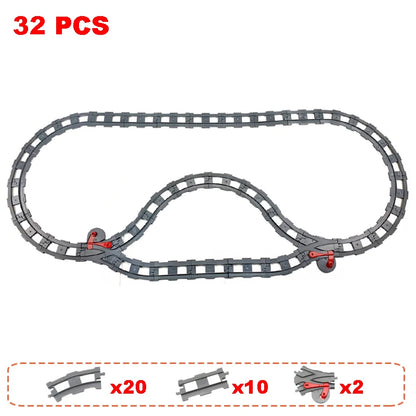 Rail Transport Big Size Building Blocks Creative Track Accessories Assemble Toys For Children Bricks Compatible City Train Set