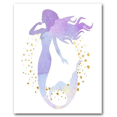 Nodic Modern Canvas Painting Mermaid Wall Art Posters And Prints Design For Baby Girls Room Bedroom Home Decor No Frame