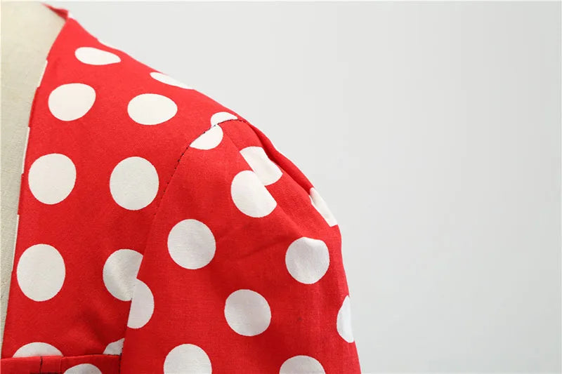 Women's Polka Dot Summer Midi Dress Square Collar Short Sleeve Elegant Vintage Casual Party Holiday Wear