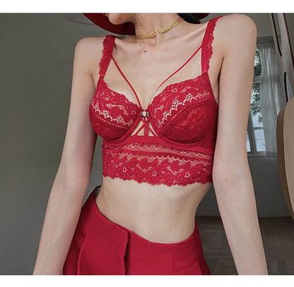 CINOON Top Classic Bandage Bra Set Lingerie Push Up Brassiere Lace Underwear Set Sexy Transparent Panties For Women underwear