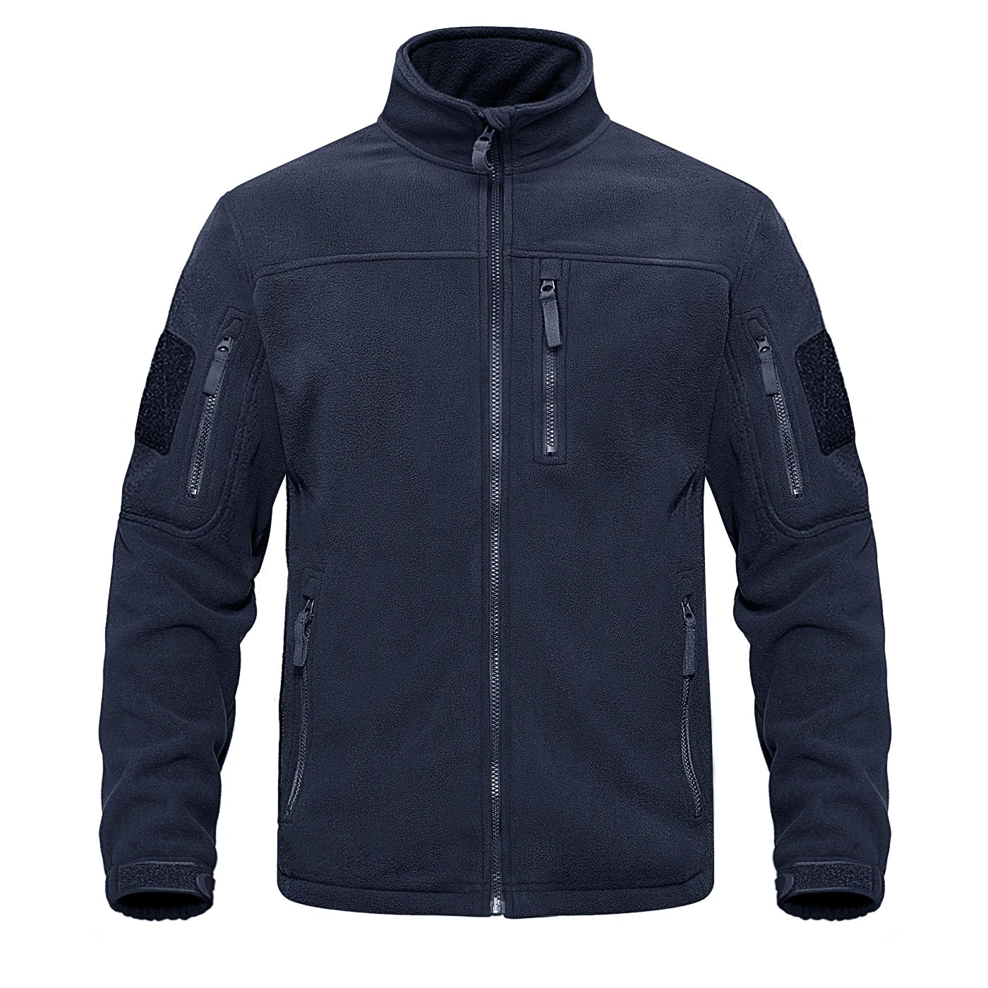 TACVASEN Full Zip Up Green Fleece Jacket Thermal Warm Work Coats Mens Zipper Pockets Jacket Hiking Training Outwear Windbreaker