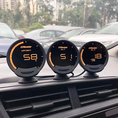 Greddi Sirius LCD Car Gauge Boost Water Temp Oil Temp Oil Press RPM Speed Meter Fuel pressure  Air-fuel ratio EGT Gauge 7 Colors
