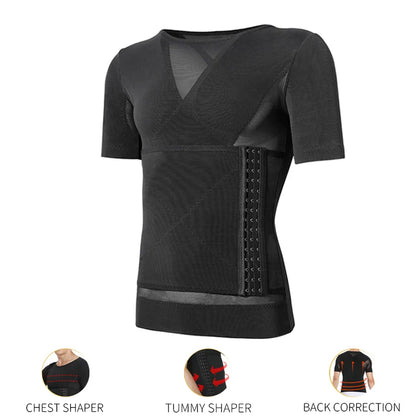 Mens Body Shaper Compression Shirts Abdomen Shapewear Tummy Slimming Sheath Gynecomastia Shapers Corset Waist Trainer Fajas Tops