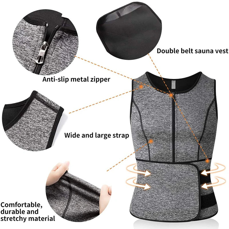 Waist Trainer Corset for Men Compression Shirt Weight Loss Slimming Tank Top Body Shaper Tight Undershirt Tummy Control Girdle