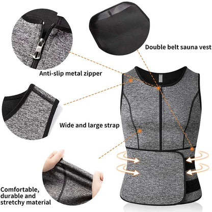 Waist Trainer Corset for Men Compression Shirt Weight Loss Slimming Tank Top Body Shaper Tight Undershirt Tummy Control Girdle