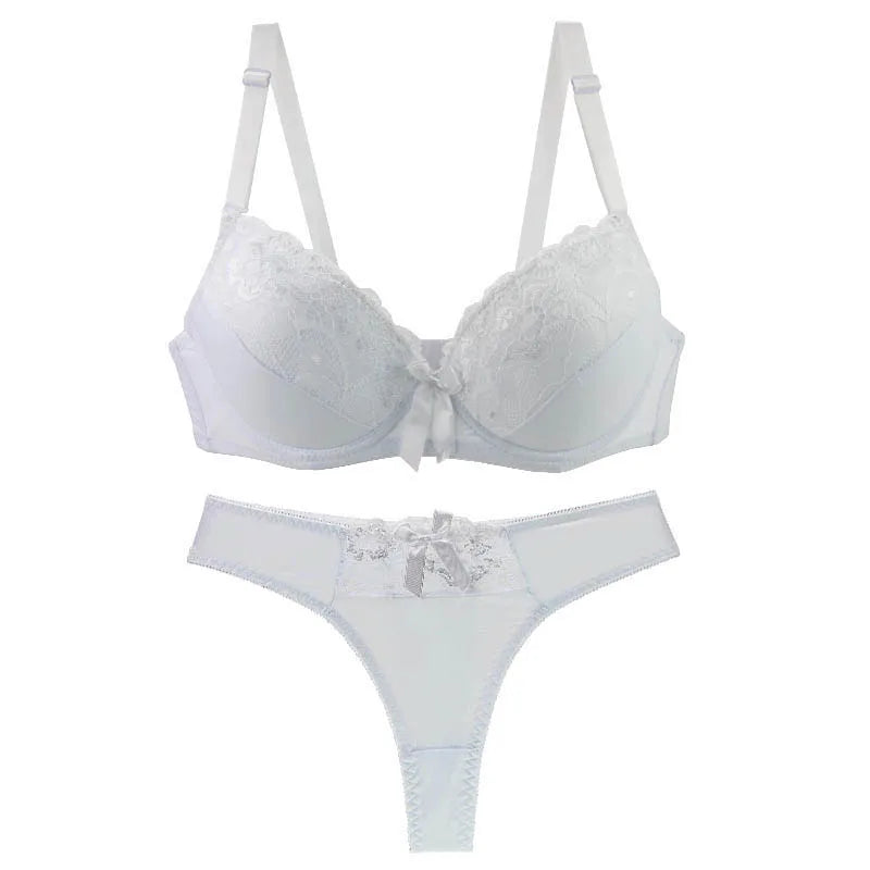 DaiNaFang New Sexy Push Up Bra Sets Padded Solid Lace Underwear For Women BCDE Cup Plus Size Female Lingerie