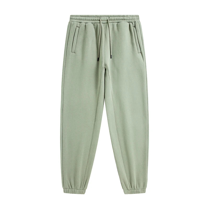 ZODF Trendy Men 345gsm Fleece Sweatpant Unisex Solid Color Loose Retro Hip Hop Winter Joggers Pants Brand Clothes HY0005