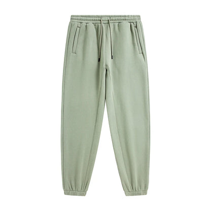 ZODF Trendy Men 345gsm Fleece Sweatpant Unisex Solid Color Loose Retro Hip Hop Winter Joggers Pants Brand Clothes HY0005