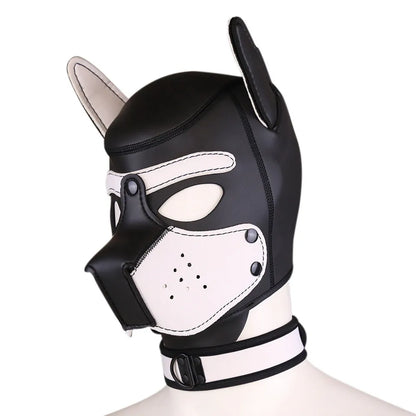 Party Masks Pup Puppy Play Dog Hood Sexy Neck Collar BDSM Bondage Kit Cosplay Full Head Ears Halloween Mask Sex Toy For Couples