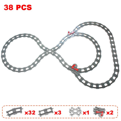 Rail Transport Big Size Building Blocks Creative Track Accessories Assemble Toys For Children Bricks Compatible City Train Set