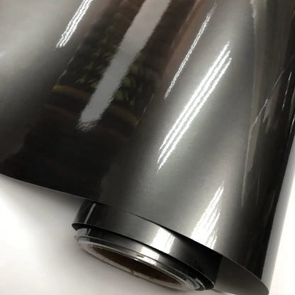 Gloss Metallic Gunmetal Vinyl Wrap Candy Glossy Grey Car Film Sticker With Air Bubble Auto Motorcycle Wrapping Covering Foil