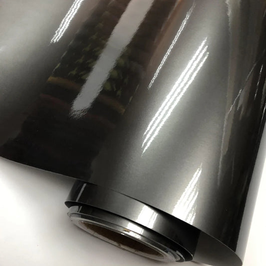 Gloss Metallic Gunmetal Vinyl Wrap Candy Glossy Grey Car Film Sticker With Air Bubble Auto Motorcycle Wrapping Covering Foil