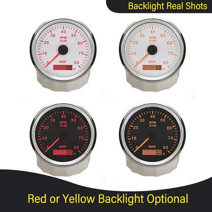 KUS 3K 4K 6K 8K Tachometer RPM Engine Tach Hour Meter LCD Display Inductive for Car Boat Motorcycle
