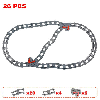 Rail Transport Big Size Building Blocks Creative Track Accessories Assemble Toys For Children Bricks Compatible City Train Set
