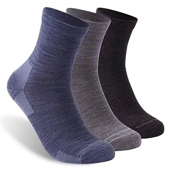 ZEALWOOD Merino Wool Running Socks Men Women No Show/Ankle/Crew Anti-blister Cushion Athletic Socks Ultra-Light Tennis 1/3 Pairs