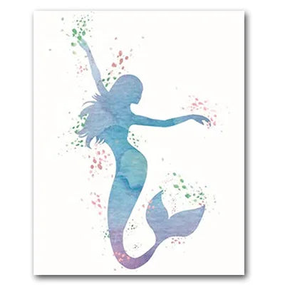 Nodic Modern Canvas Painting Mermaid Wall Art Posters And Prints Design For Baby Girls Room Bedroom Home Decor No Frame