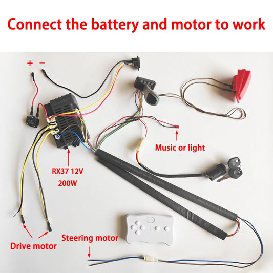 24V 12V DIY Children Electric Car Wire Harness with RC,wire harness for Kids Ride On toys Car