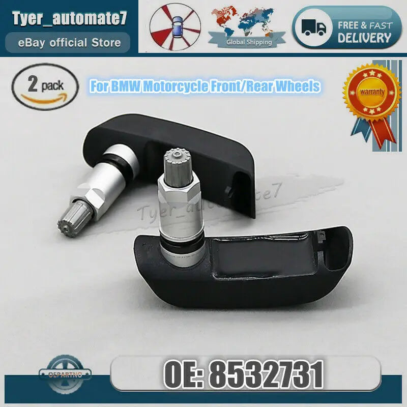 Set of 2 8532731 Pro TPMS Tire Pressure Sensor Fits For BMW Motorcycle Front/Rear Wheels 8521797/ 8532732/ 7653494