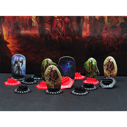 Gloomhaven Standee Bases Pack of 30 3D Printed Hex Monster Stand with Health Tracker and Status Token Slots