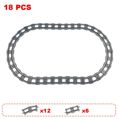 Rail Transport Big Size Building Blocks Creative Track Accessories Assemble Toys For Children Bricks Compatible City Train Set