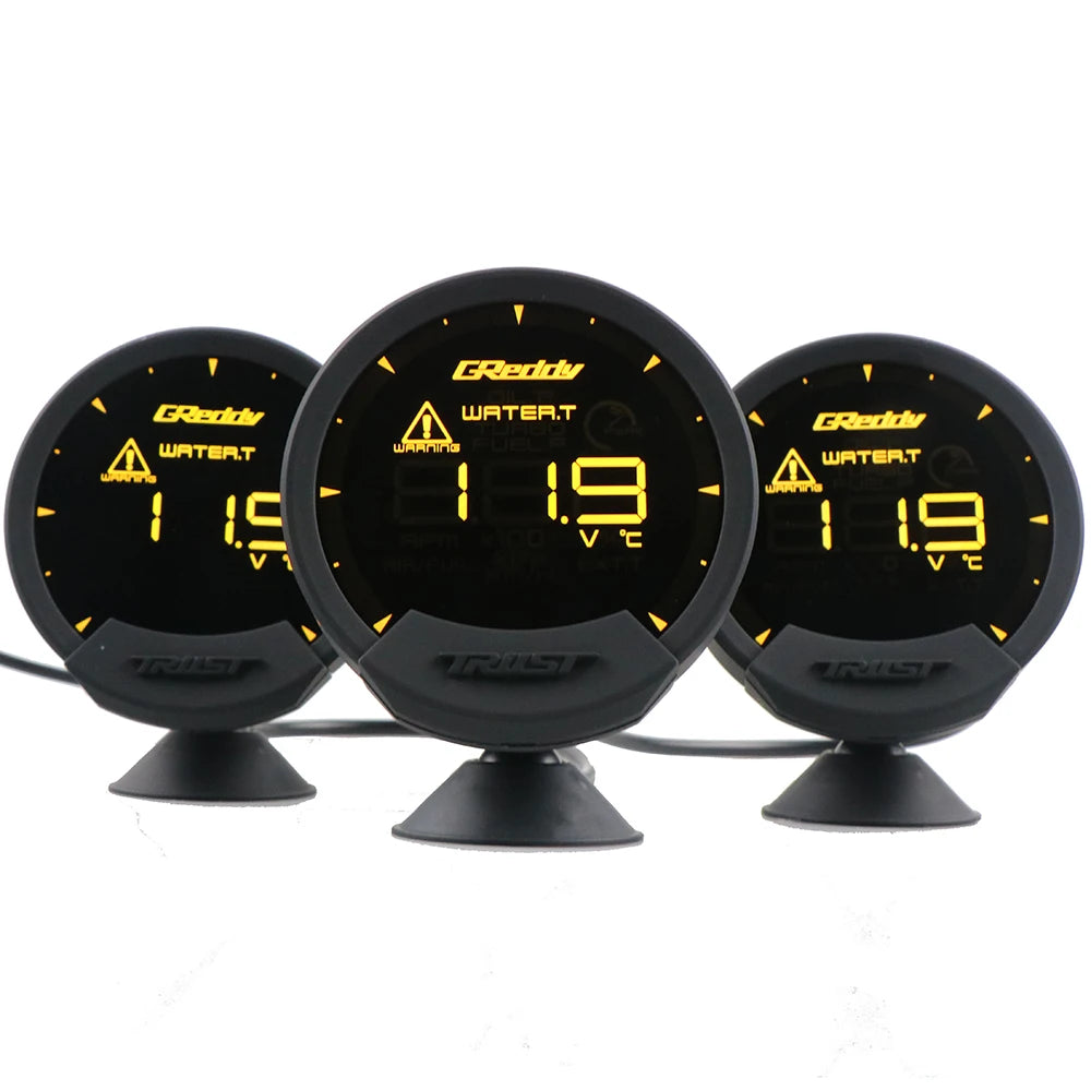 Greddi Sirius LCD Car Gauge Boost Water Temp Oil Temp Oil Press RPM Speed Meter Fuel pressure  Air-fuel ratio EGT Gauge 7 Colors