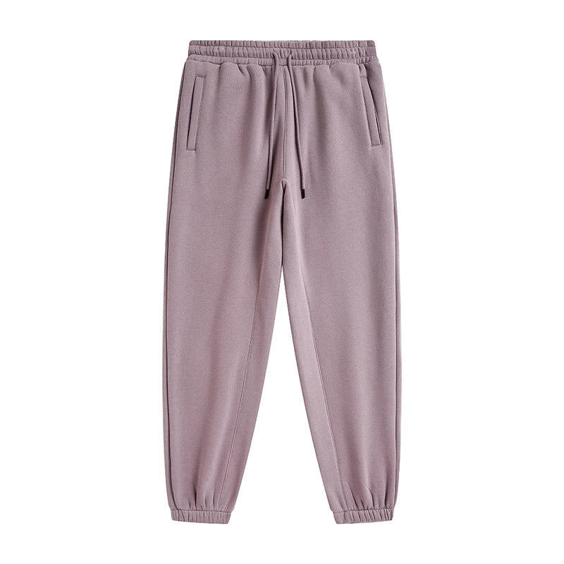 ZODF Trendy Men 345gsm Fleece Sweatpant Unisex Solid Color Loose Retro Hip Hop Winter Joggers Pants Brand Clothes HY0005