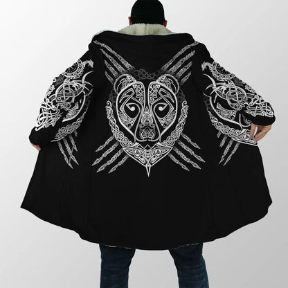 2021 Winter Mens Hooded cloak Raven Tattoo symbol 3D Printing Fleece wind breaker Unisex Casual Thick Warm Hood cloak PF16