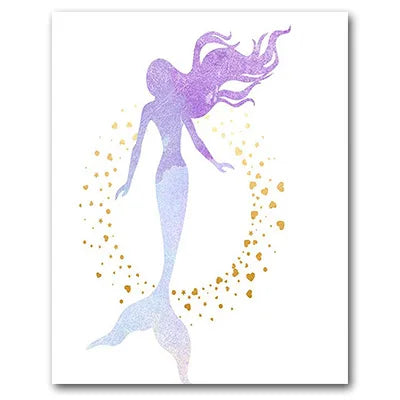 Nodic Modern Canvas Painting Mermaid Wall Art Posters And Prints Design For Baby Girls Room Bedroom Home Decor No Frame