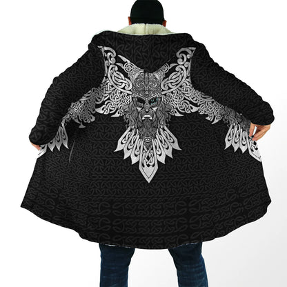 Winter Fashion Mens Hooded cloak Lion Tattoo Wolf 3D Printing Thick Fleece wind breaker Unisex Casual Warm Hood cloak DP04