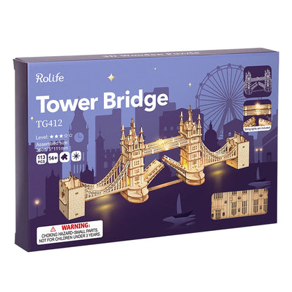 ROKR 3D Wooden Puzzle Game Big Ben Tower Bridge Pagoda Building Model Toys For Children Kids Birthday Gift