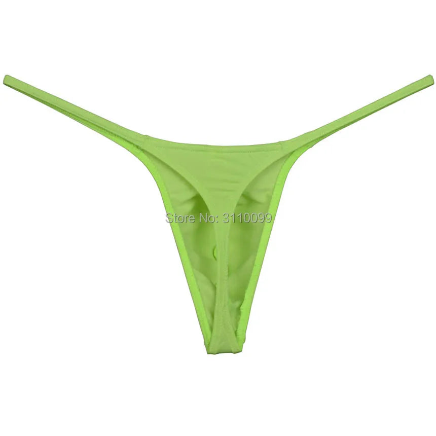 Soft Men's Close-fitting Pouch String Bulge Smooth Thong Minimal Coverage T-back Jock Strap Underwear