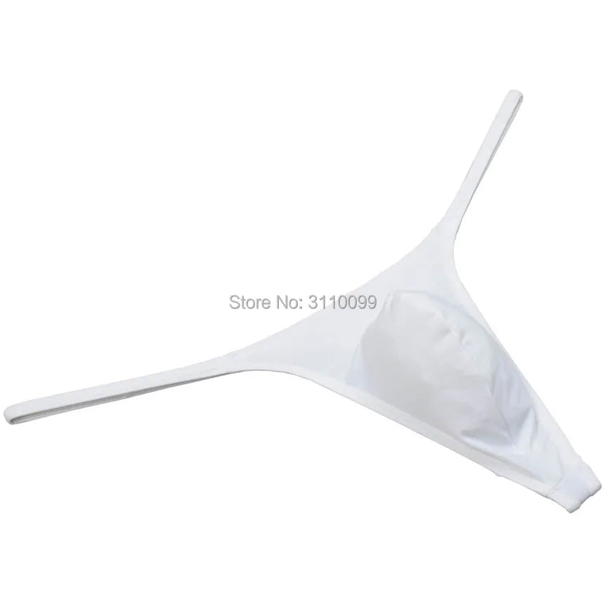 Soft Men's Close-fitting Pouch String Bulge Smooth Thong Minimal Coverage T-back Jock Strap Underwear