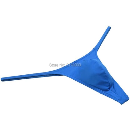 Soft Men's Close-fitting Pouch String Bulge Smooth Thong Minimal Coverage T-back Jock Strap Underwear