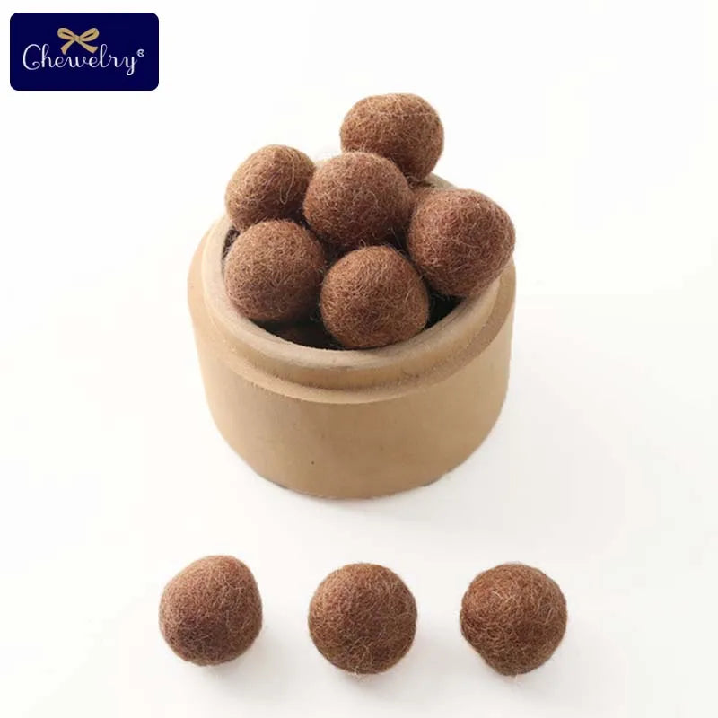 100PCS 20mm 100% Wool Felt Balls DIY Balls Hanging Accessories Candy Color Pom Pom Ball For Kids Party Crafts Children's Toys