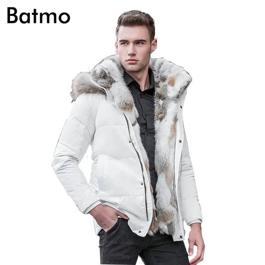 2025 winter High Quality duck down jacket men coat parkas thick Liner male Warm Clothes Rabbit fur collar ,PLUS-SIZE 828