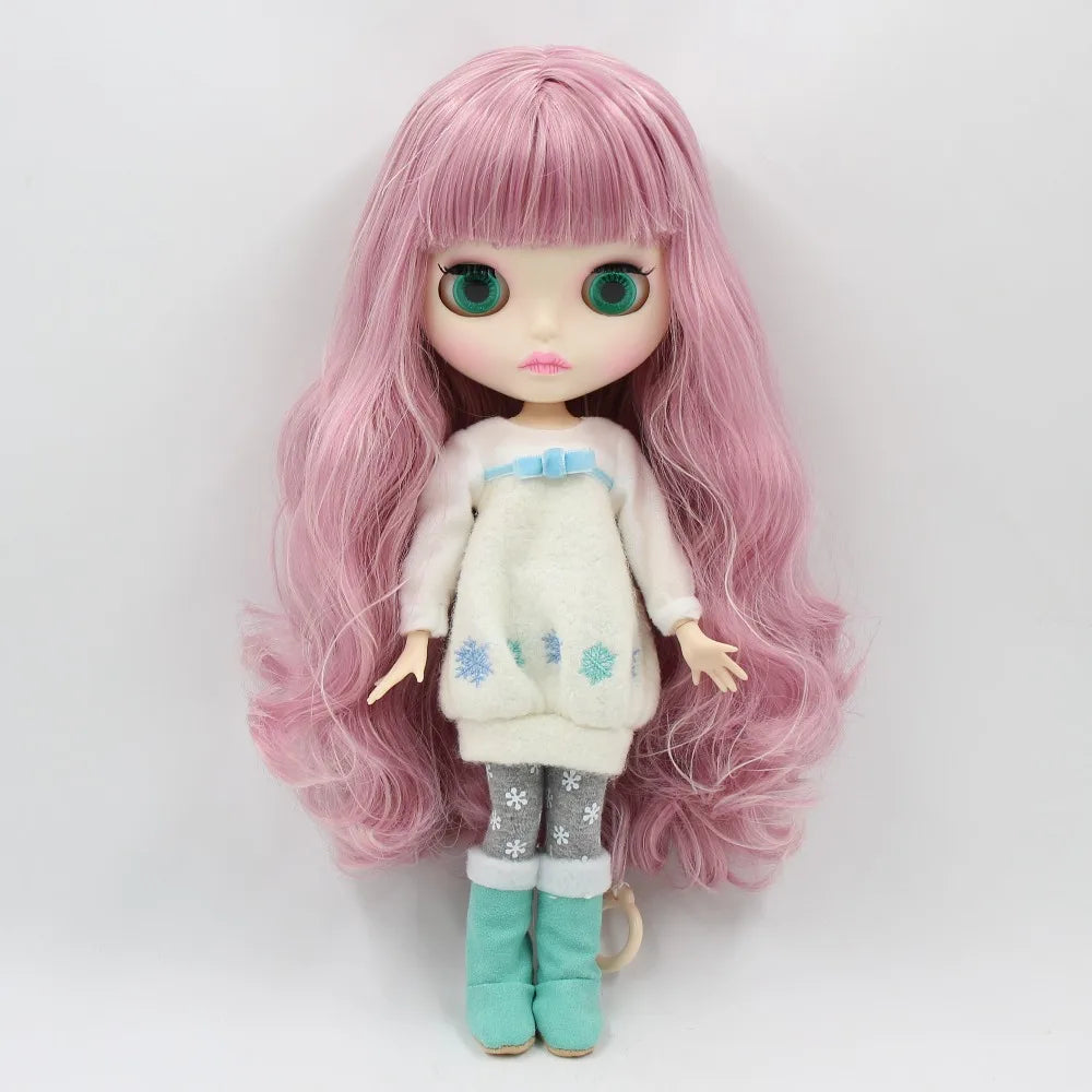 ICY DBS blyth doll 1/6 toy bjd joint body mix pink Hair white skin joint body gift 1/6 30cm nude doll anime